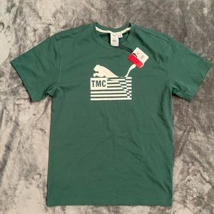 Puma Mens Medium Every Day Hussle Short Sleeve Tshirt. Olive. Crew Neck. NWT